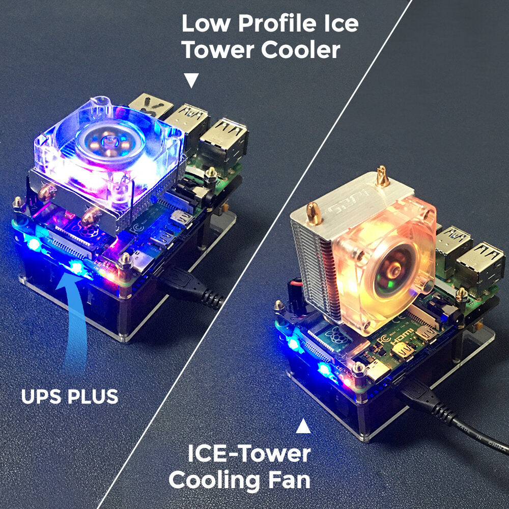 52pi ups v5 met rtc-batterijbeschermingsbeheermodule voor raspberry pi 4b/3b+/3b