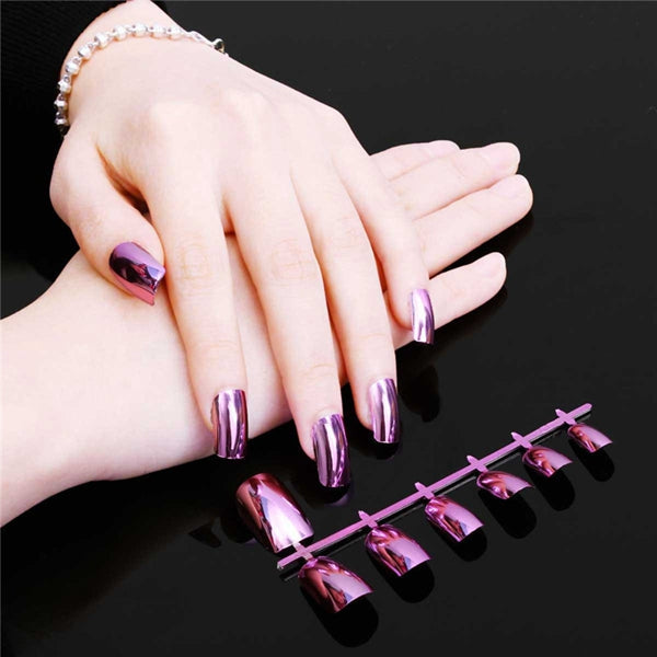 kleurrijke metaalkleur nail art deocoration tips 6 maten