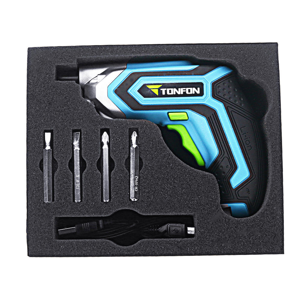 tonfon 3.6v draadloze elektrische schroevendraaier usb oplaadbare schroevendraaier met schroefbits