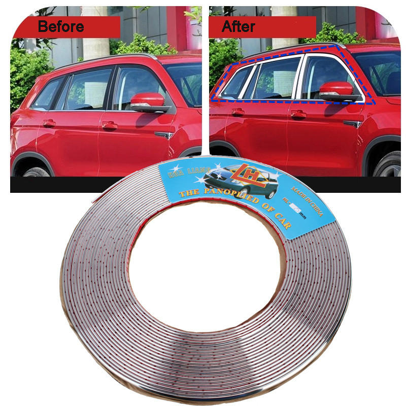 dhz zilver 13m 6mm auto auto chrome molding trim strip voor window bumper grille