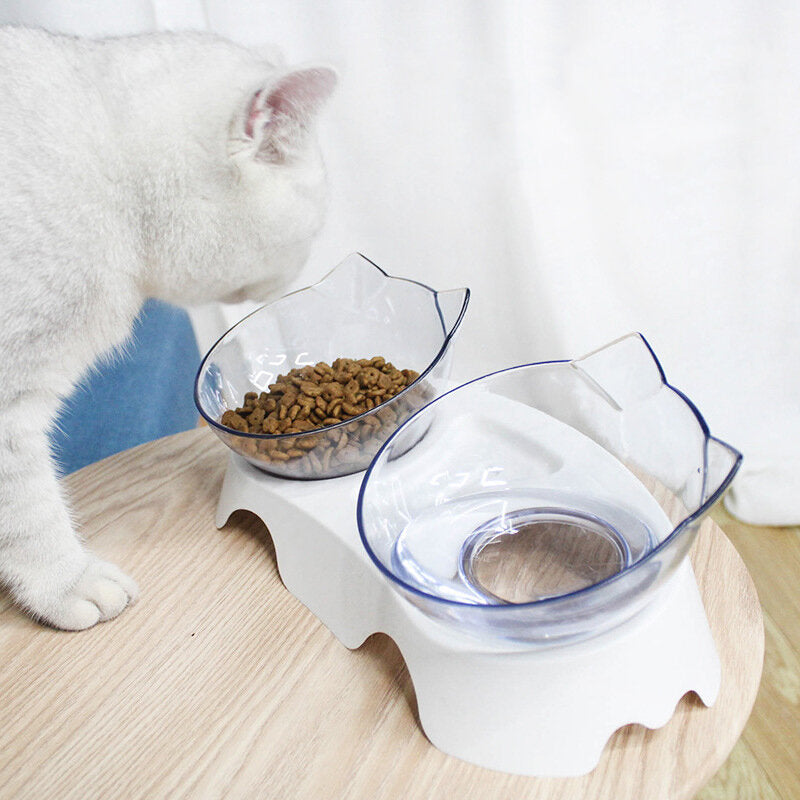 15 graden verhoogde voerbak voor katten kattenvoer watervoeder plastic gekantelde verhoogde kom voor huisdierenverzorging