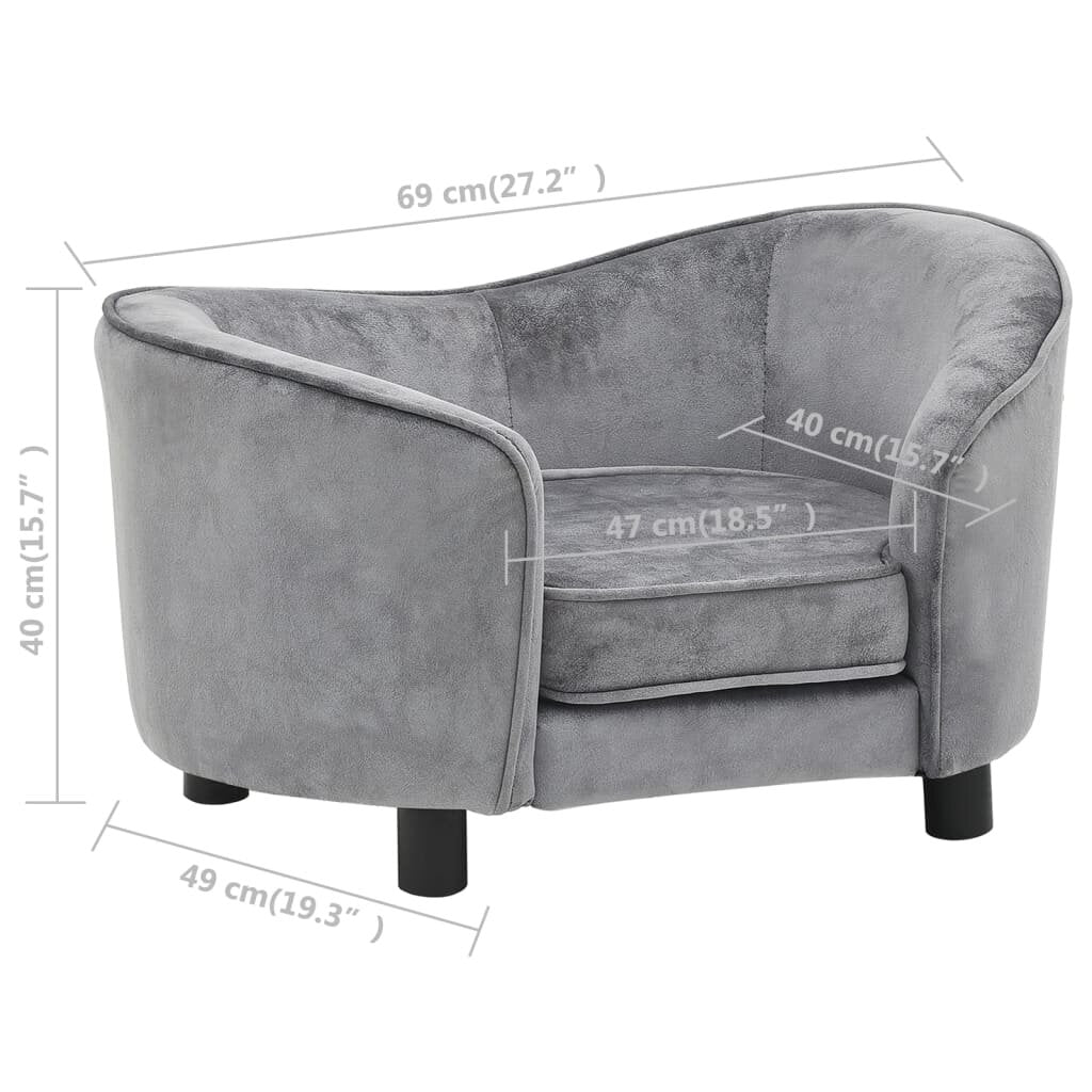 hondensofa grijs 27.2 x19.3 x15.7 pluche