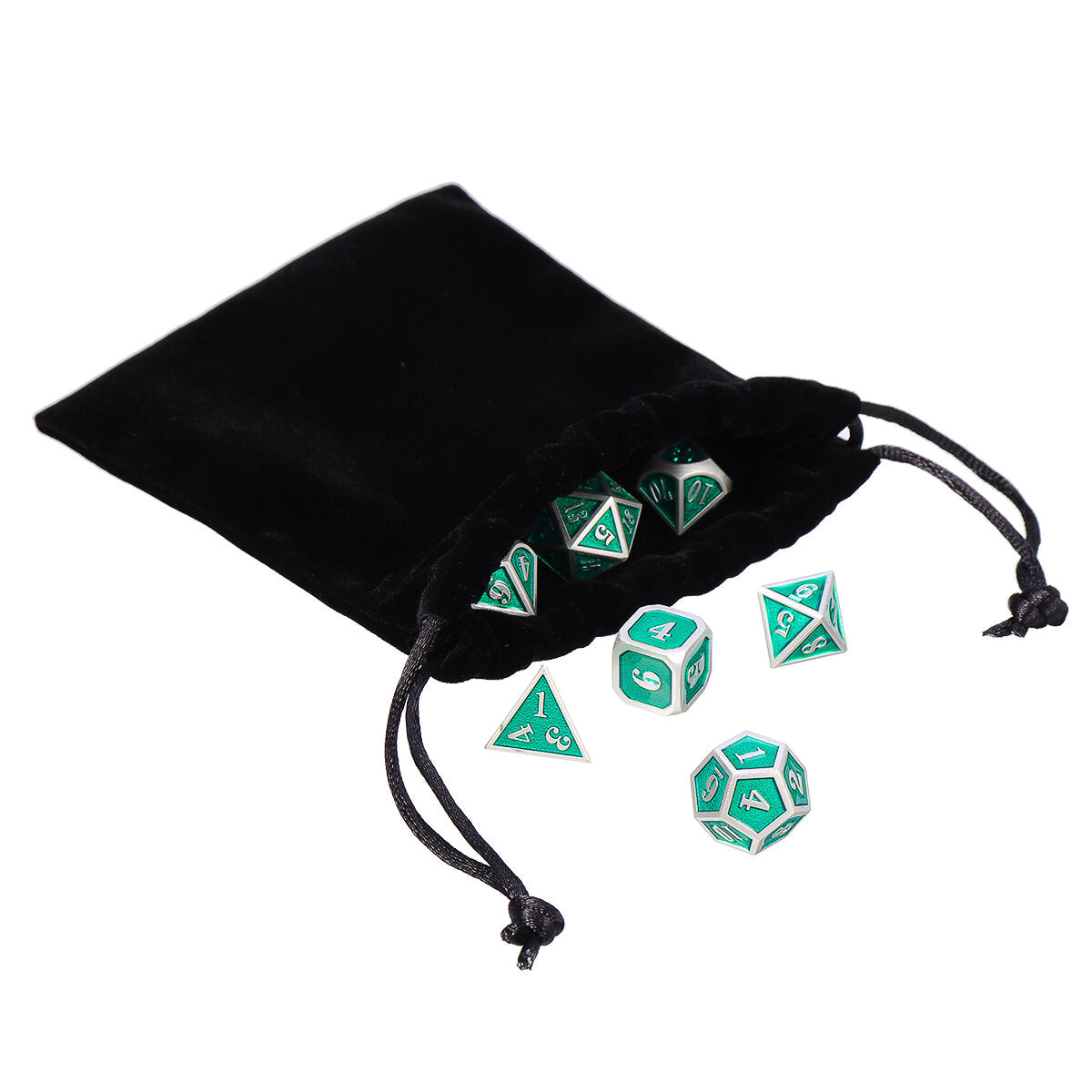 7 stuks zware metalen polyhedral dobbelstenen set meerzijdige dobbelstenen antieke rpg rollenspel dobbelstenen