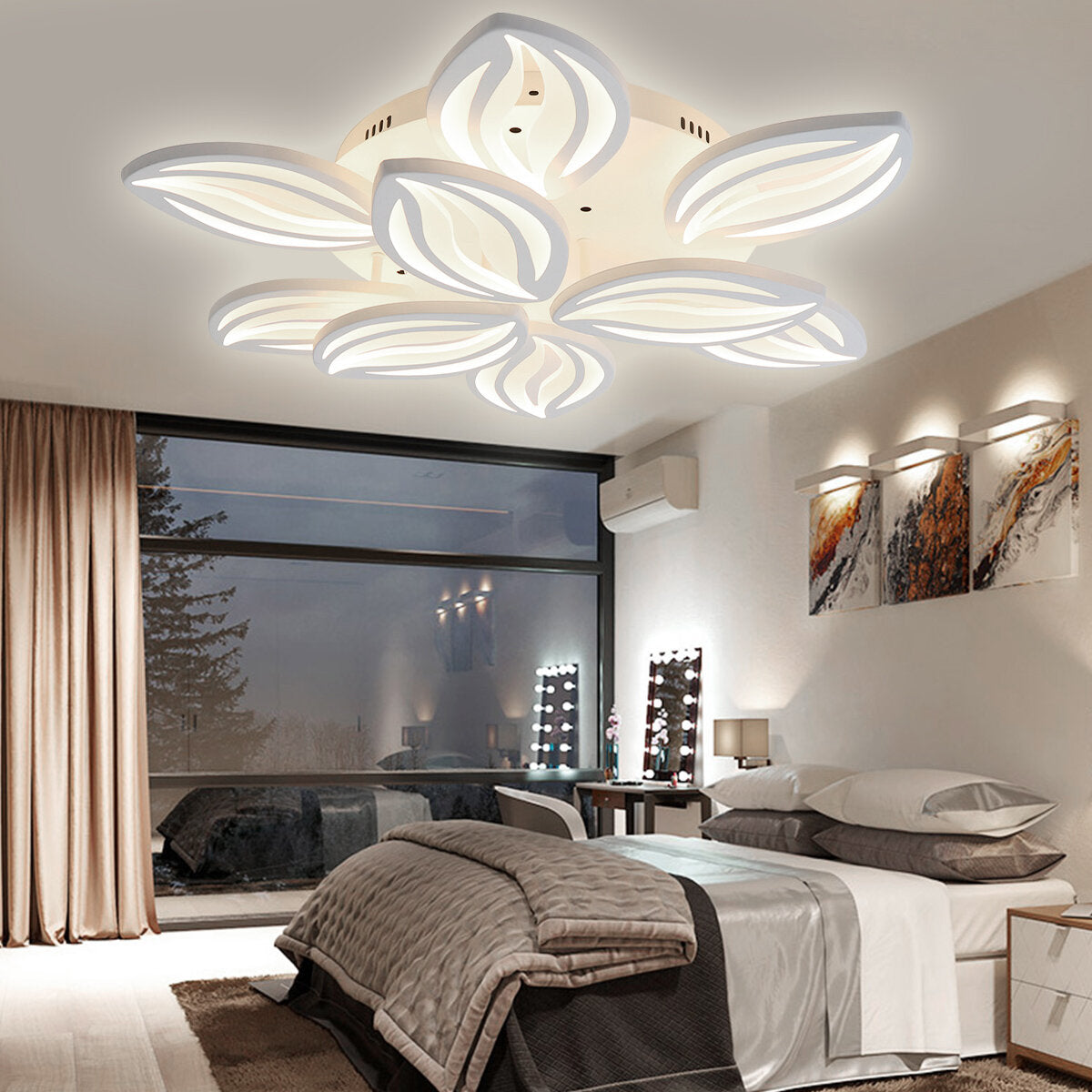 ac110-220v 10800lm 990led plafondlamp wit licht afstandsbediening slaapkamer salon