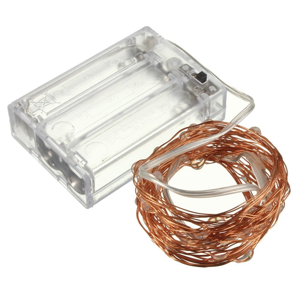10m 100 led koperwire fee string licht batterij powered waterproof christmas party decor