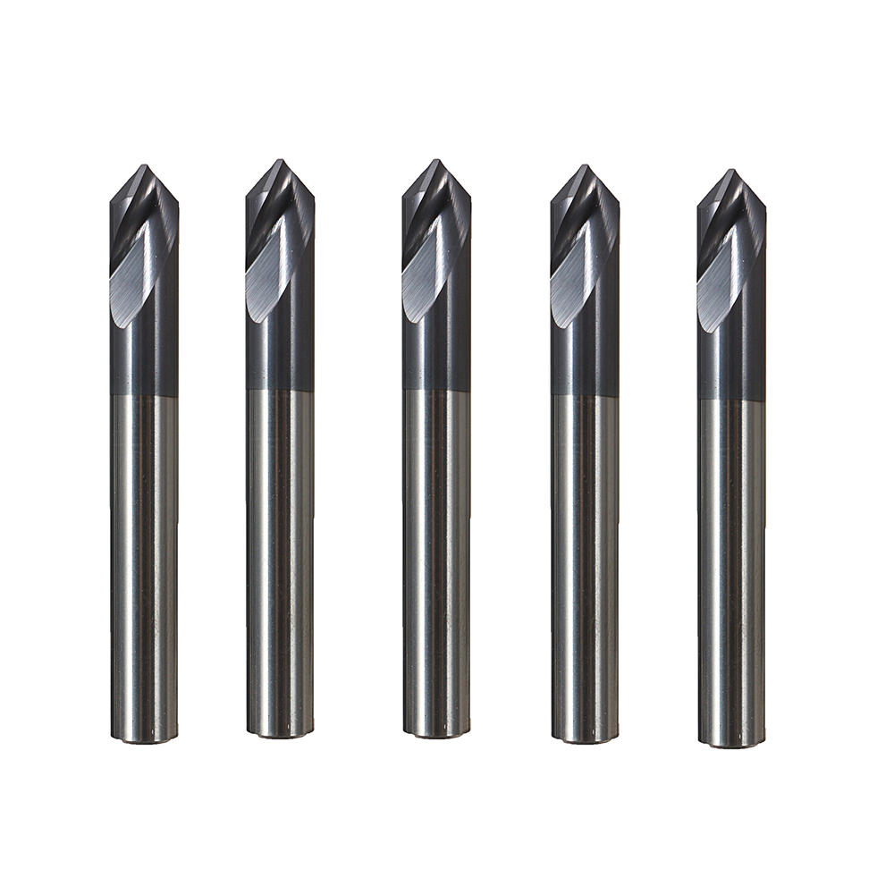 5st 6mm 90 graden afschuiningsfrees 2 fluiten hrc45 hardmetalen frees