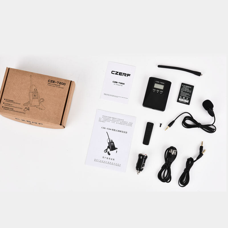 czerf cze-t200 0.2w portable stereo pll wireless broadcast fm transmitter kits 76-108mhz verstelbaar