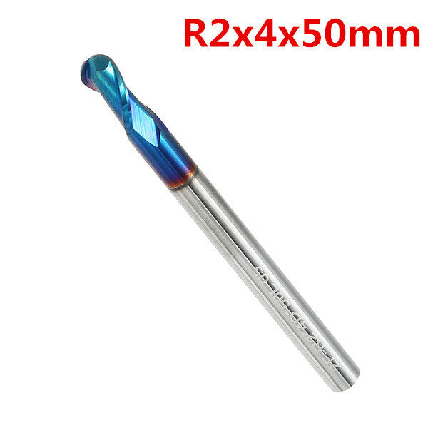 r0.5-r3 2 fluiten tungsten carbide frees hrc65 naco coated ball nose frees