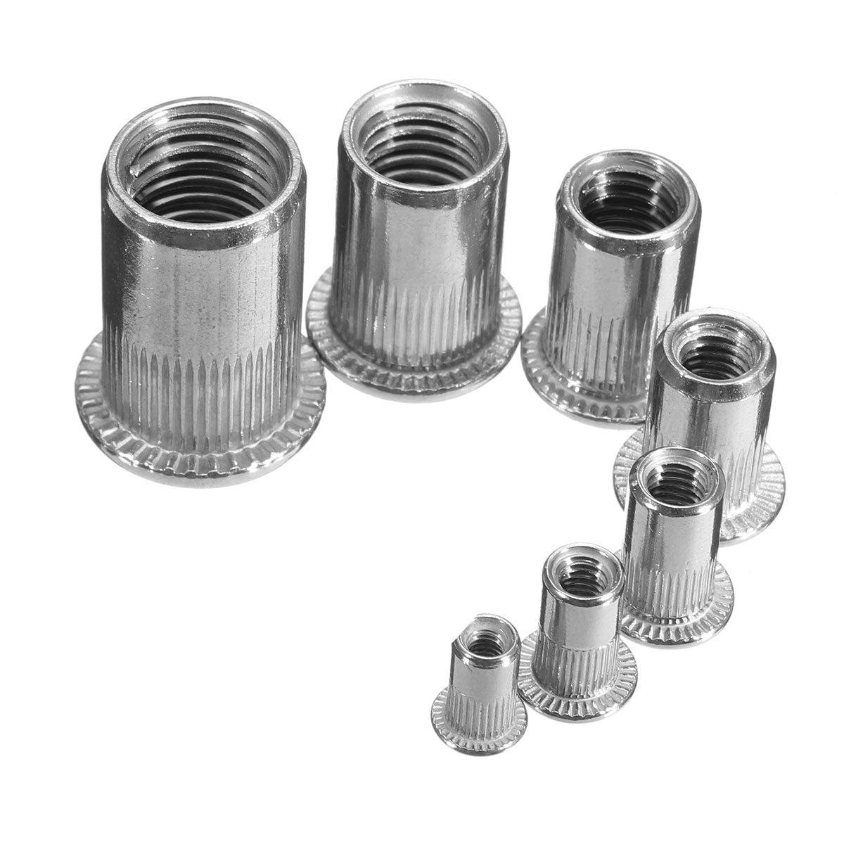 1pcs slilver gestreepte stalen rivnoten blindnoten nutserts noten invoegen klinknagel