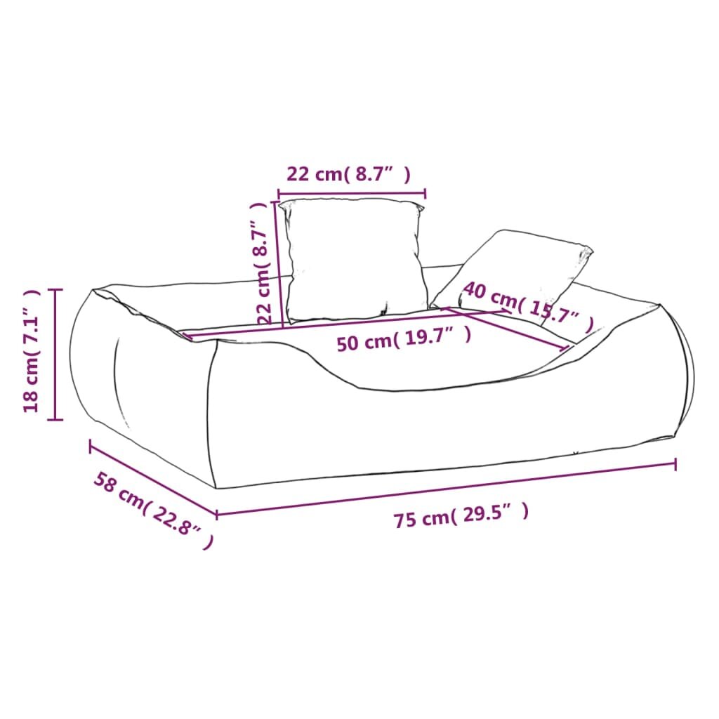 hondenmand met kussens 75x58x18 cm oxford stof zwart