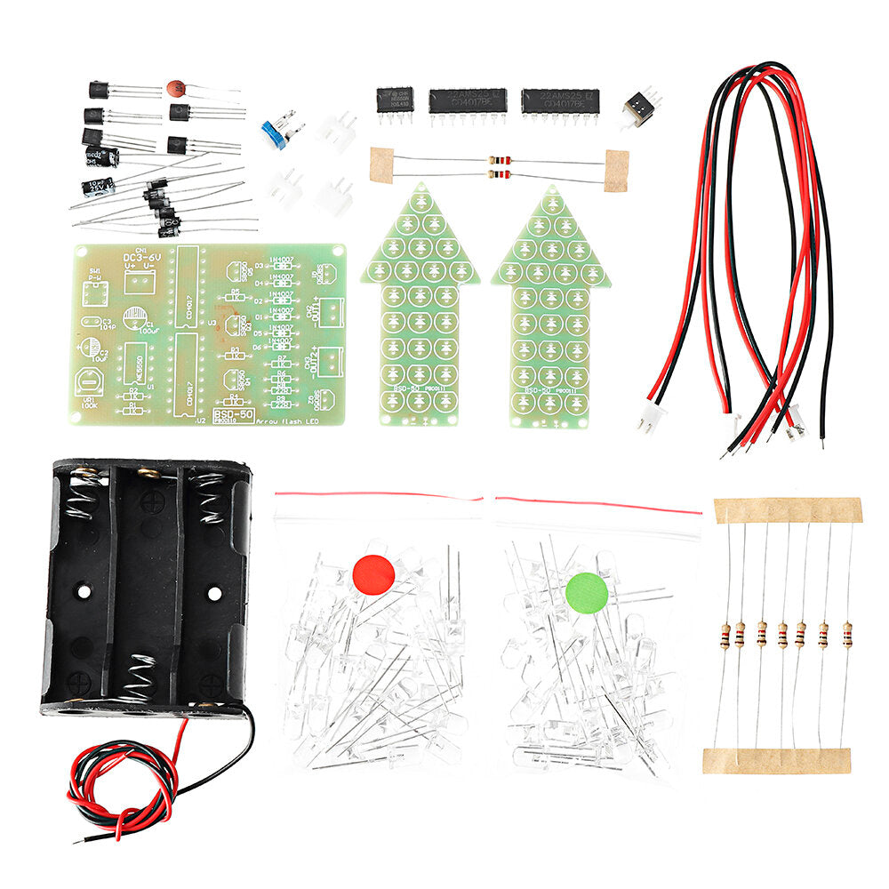 dhz waarschuwing strobe light kit onderdelen cd4017 thunder flash led elektronische kit