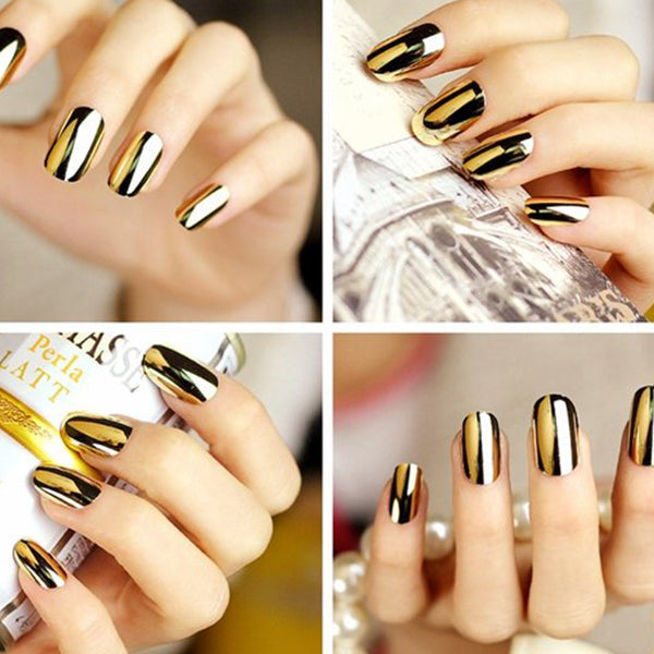 kleurrijke metaalkleur nail art deocoration tips 6 maten