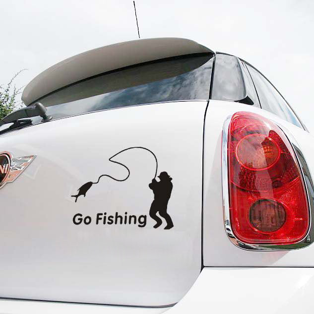 ga vissen auto sticker 14x11 cm vinyl auto raamstickers decals grafische sticker auto styling