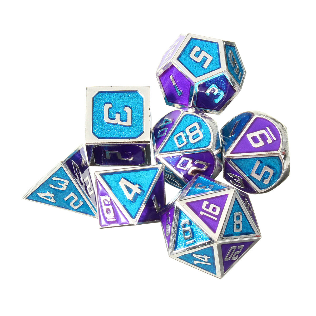 7 stuks polyhedral dices set voor dungeons dragons d20 d12 d10 d8 d6 d4 games + opbergzakjes tas