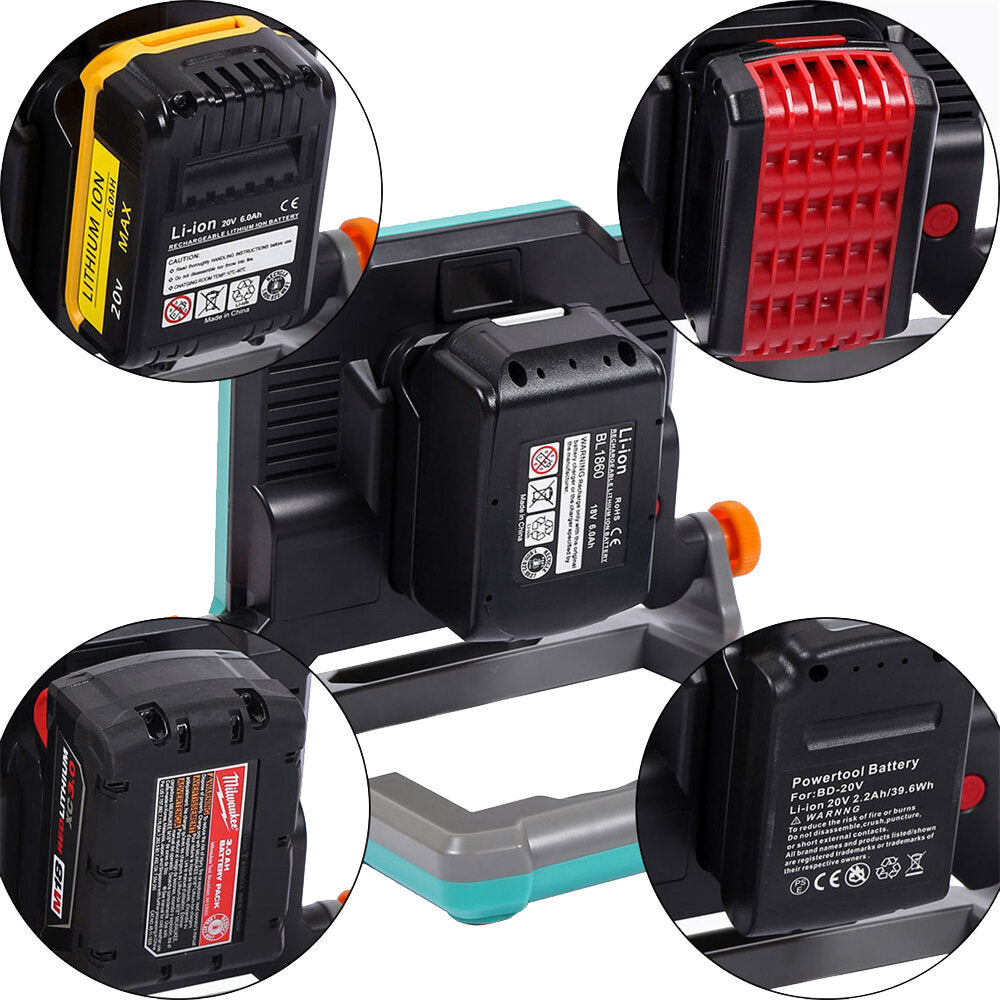 60w outdoor lithium batterij led lamp draagbare oplaadbare led verlichting voor makita bosch dewalt milwaukee 18v lithium batterij