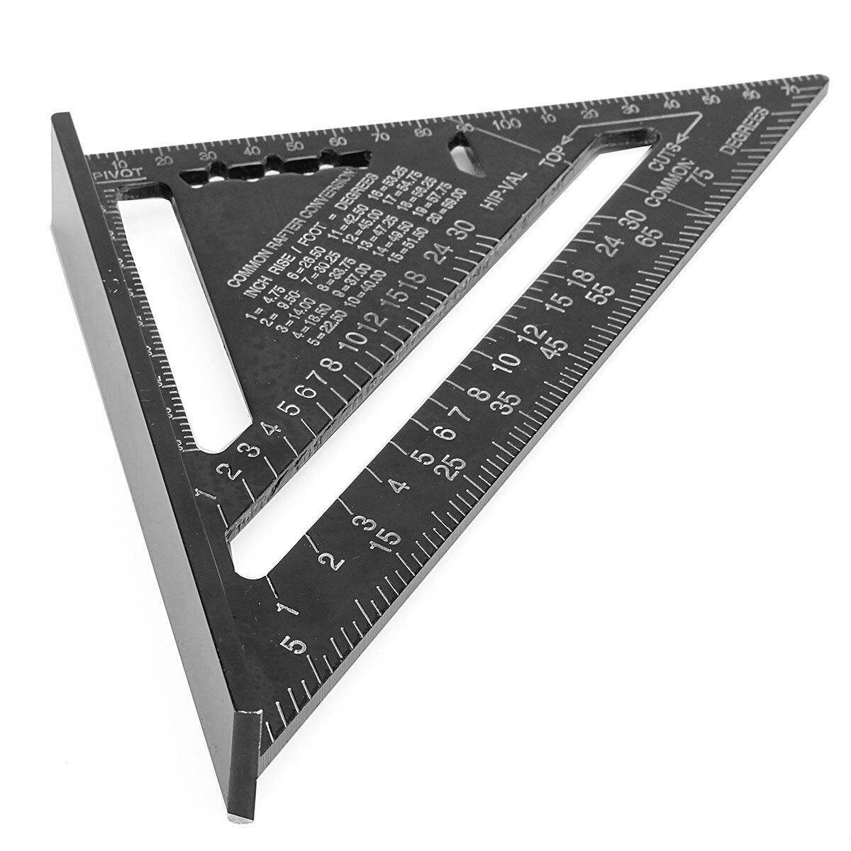 raitool ar01 260x185x185 mm metrische/imperiale aluminium zwarte driehoeksliniaal