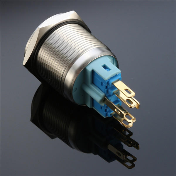 6-pins 22 mm 12v led-lichtmetalen drukknopvergrendelingsschakelaar