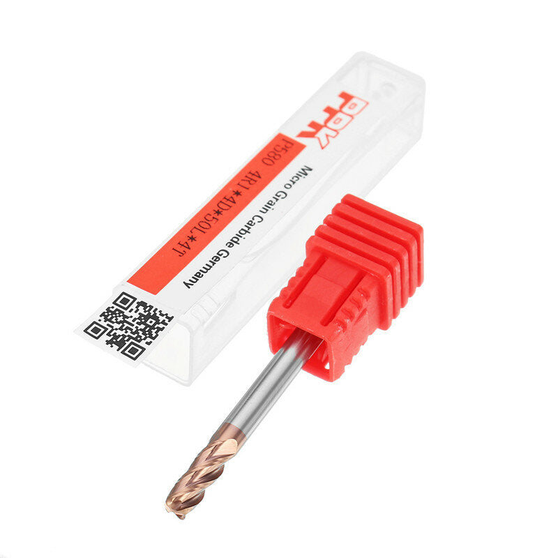 hrc58 ronde neus 4 fluiten freesfrees 2r0.2-6r0.5 altin-coating cnc freesfrees
