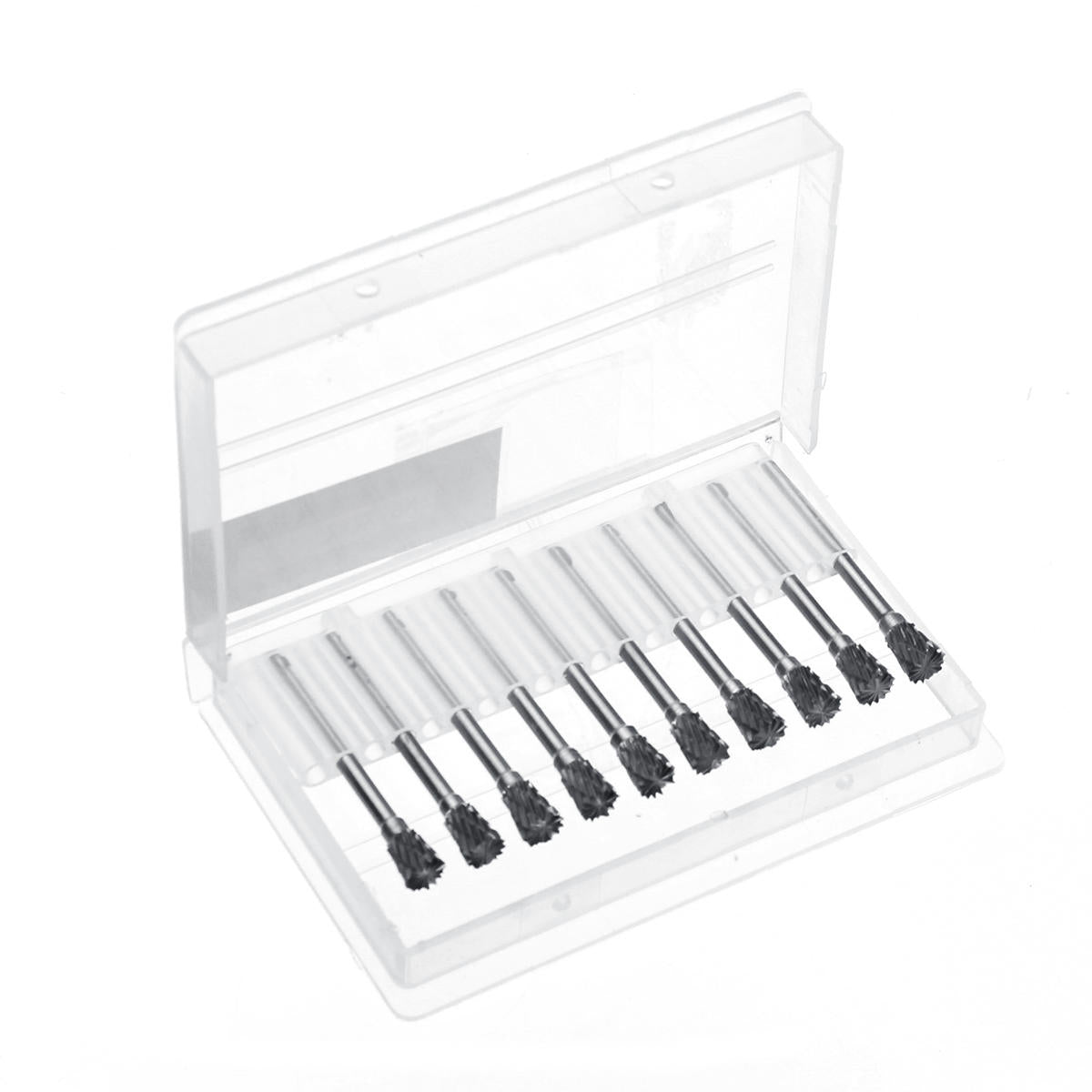 10 stuks dubbel gestreepte wolfraam staal vhm-bramen roterende vijl gereedschap boren kit: