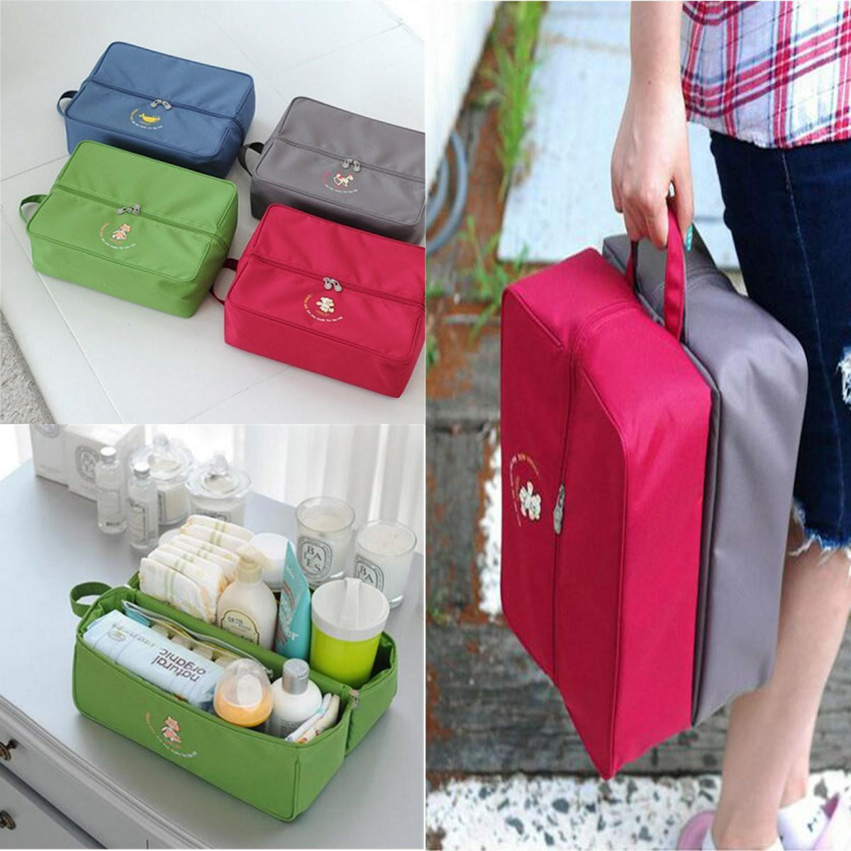 draagbaar nylon reistasje tasje tas tasje bagage cosmetische organizer