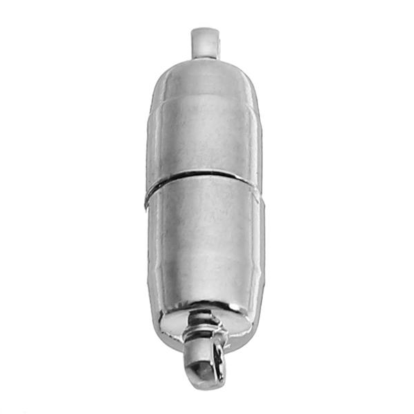 5 stuks 19x6mm ronde cilindrische metalen magnetische gesp dhz ketting gesp ketting connectoren: