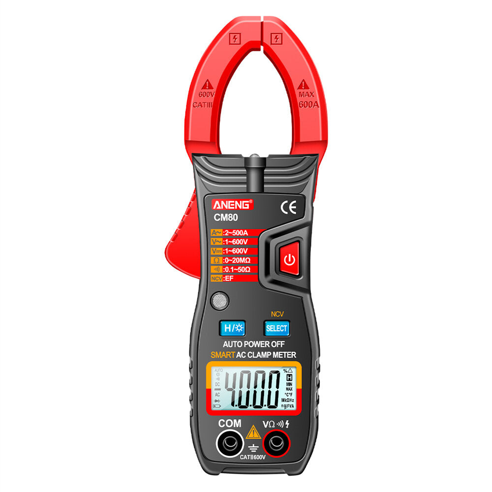 aneng cm80 4000 telt smart digitale stroomtang dc stroom spanning weerstand tester auto bereik ncv multimeter
