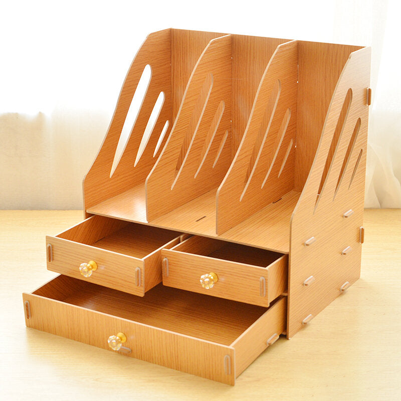 kantoorbenodigdheden desktop opbergdoos lade type boek stand creatieve boekenplank documenten en materialen rack briefpapier plank desktop organizer
