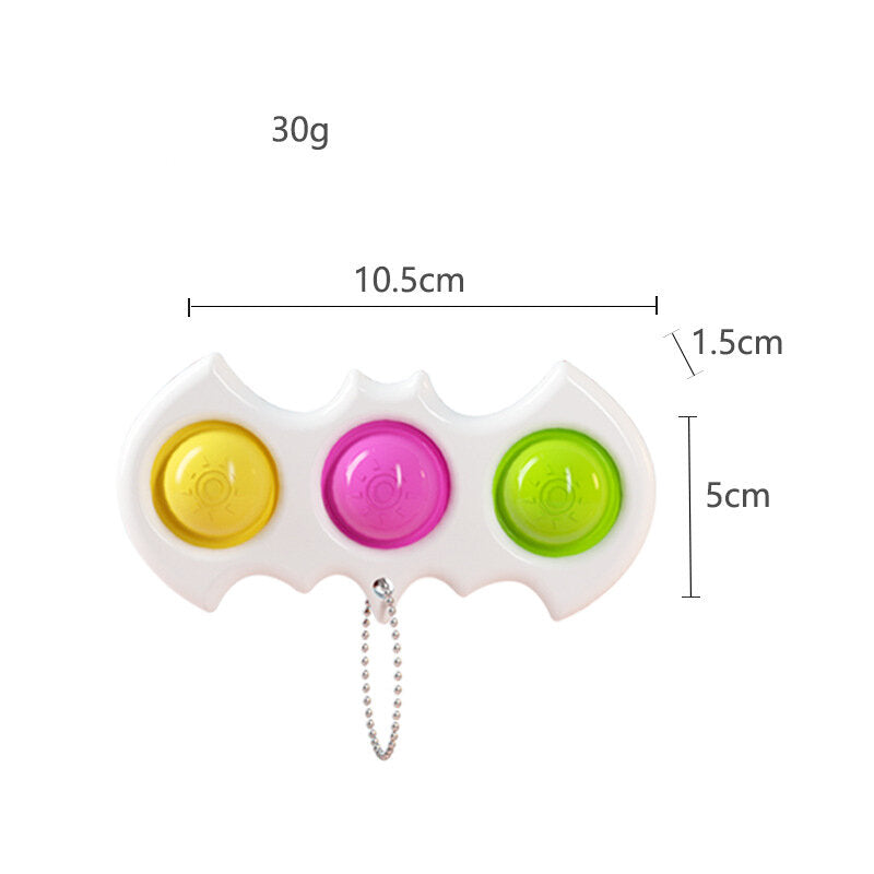 mini bat zintuiglijke fidget ontspanning stress anti-angst autisme hand edc gadget voor kinderen tiener volwassen push pop bubble sleutelhanger