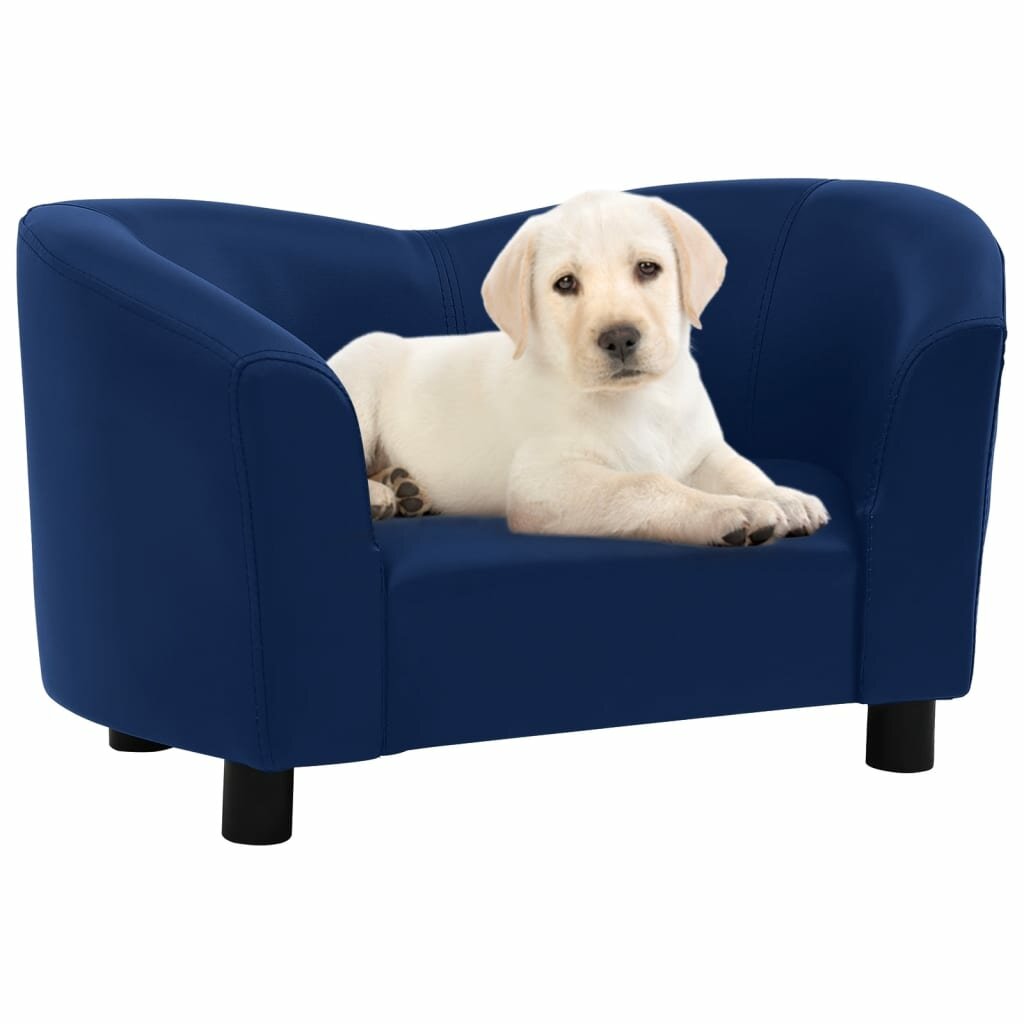 hondenbank 67x41x39 cm kunstleer blauw