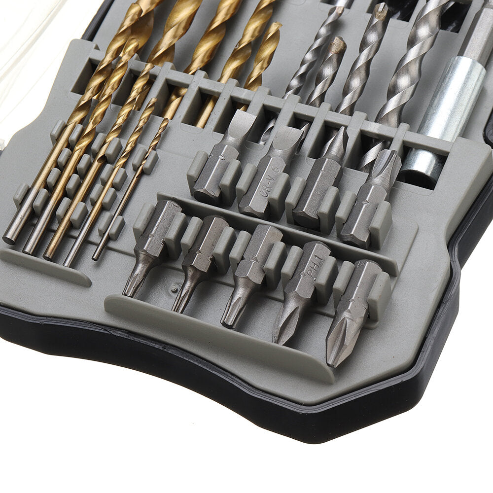 31-delige titanium gecoate gatenzaag-snijset 1/4 inch zeskantschacht magnetische drijfstang schroevendraaierbitsenset