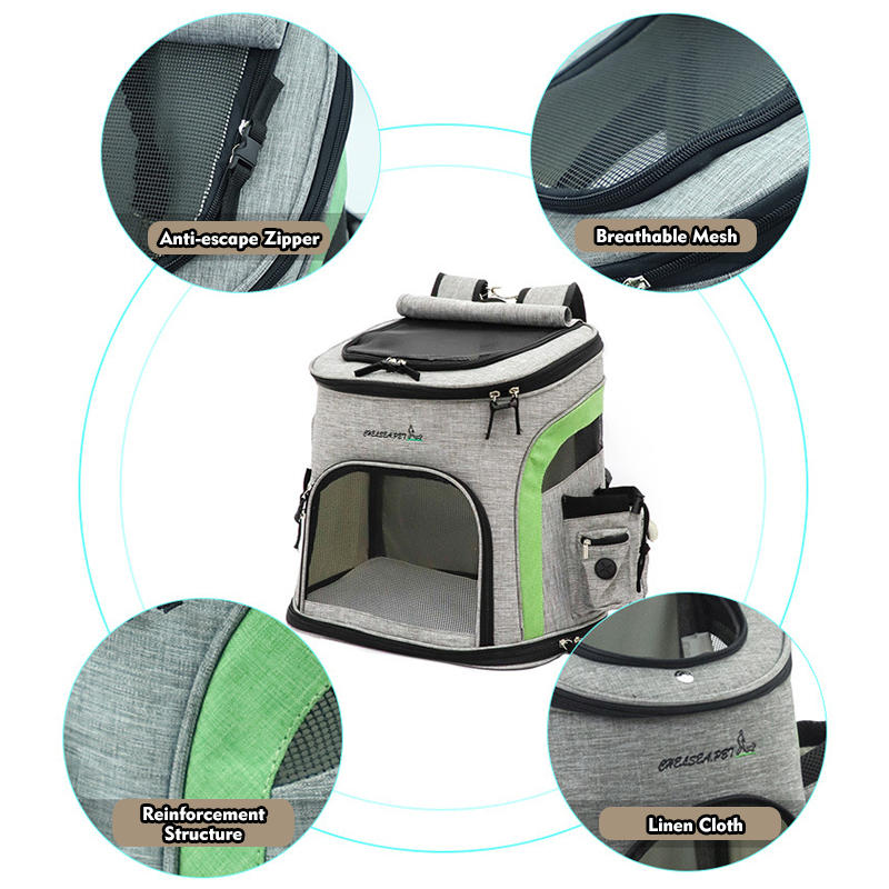 draagbare ademende mesh hoofd hond kat carrier rugzak dubbele schoudertas huisdier accessoires voor outdoor reizen