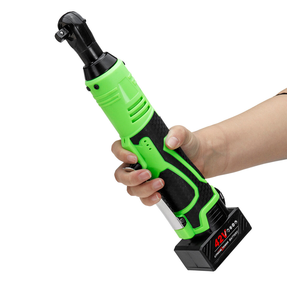42v 100n.m draadloze elektrische sleutel w/twee batterijen 3/8 inch ratelsleutel set hoek boor schroevendraaier om verwijdering schroef moer auto reparatie tool