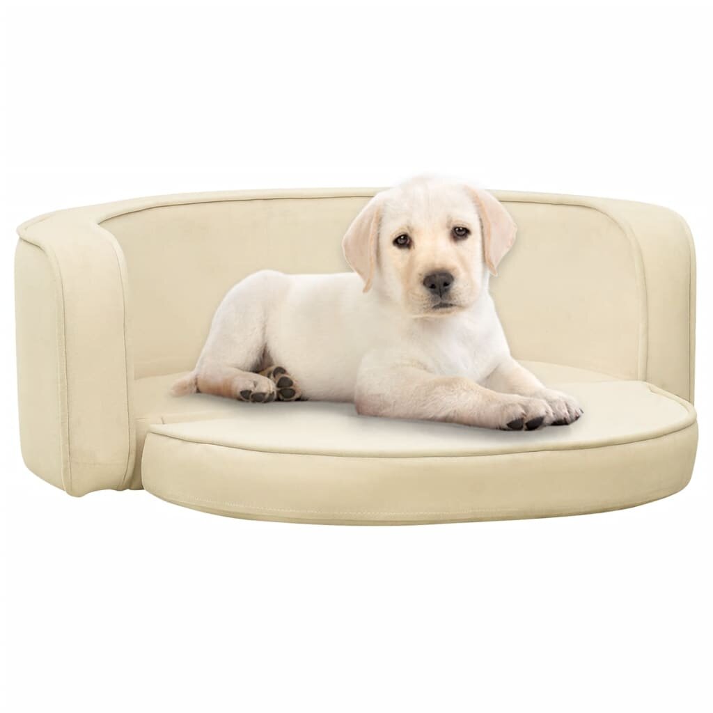 hondensofa opvouwbaar 73x67x26 cm pluche crèmekleurig