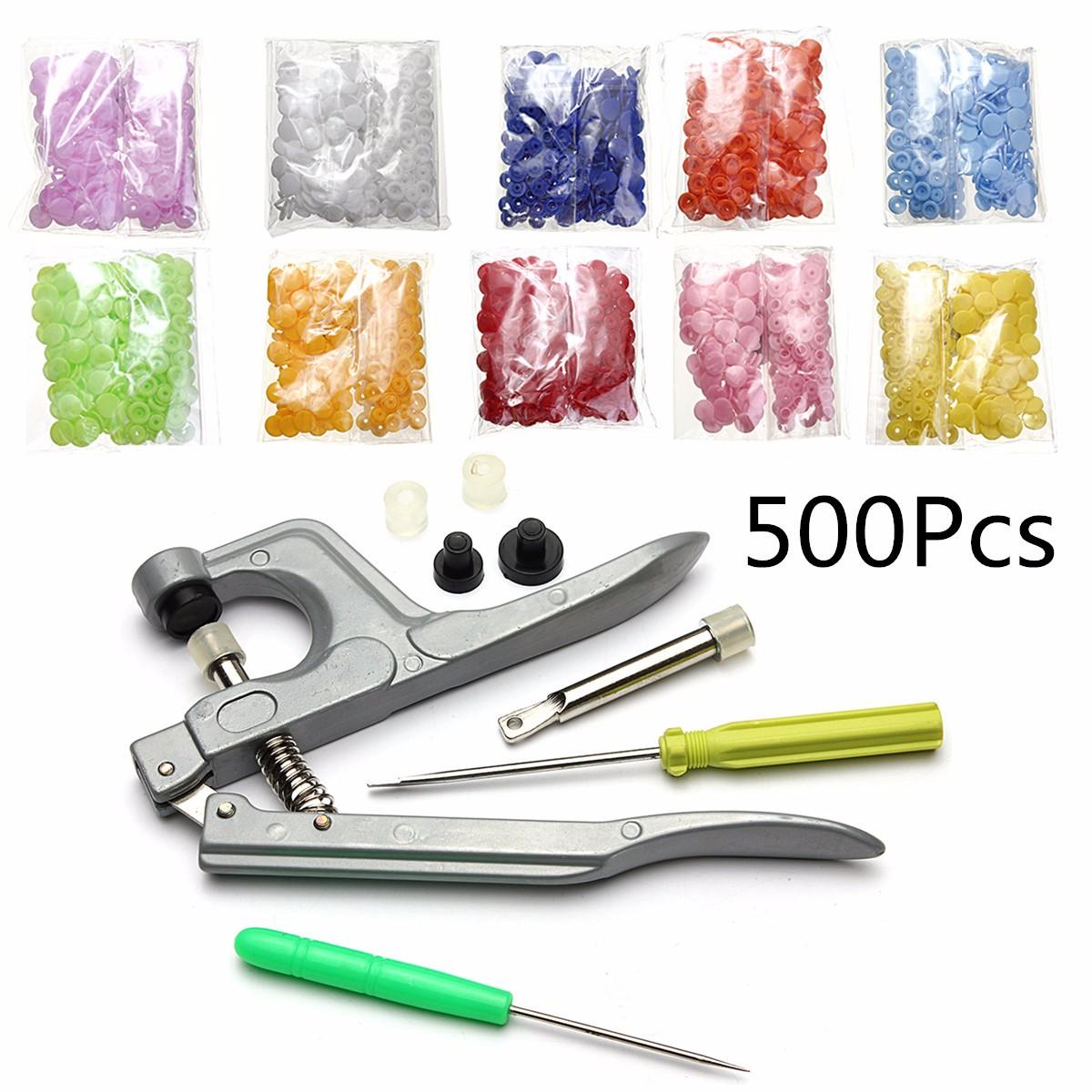 500 sets snap press plier plastic hars stud button fastener setter tool kit