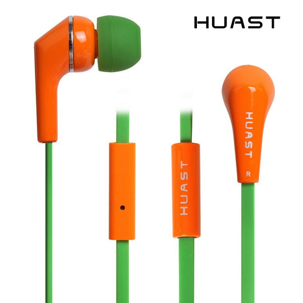 huast-37 kleurrijke zware bas hoofdtelefoon met mic in-oortelefoon voor iphone samsung xiaomi