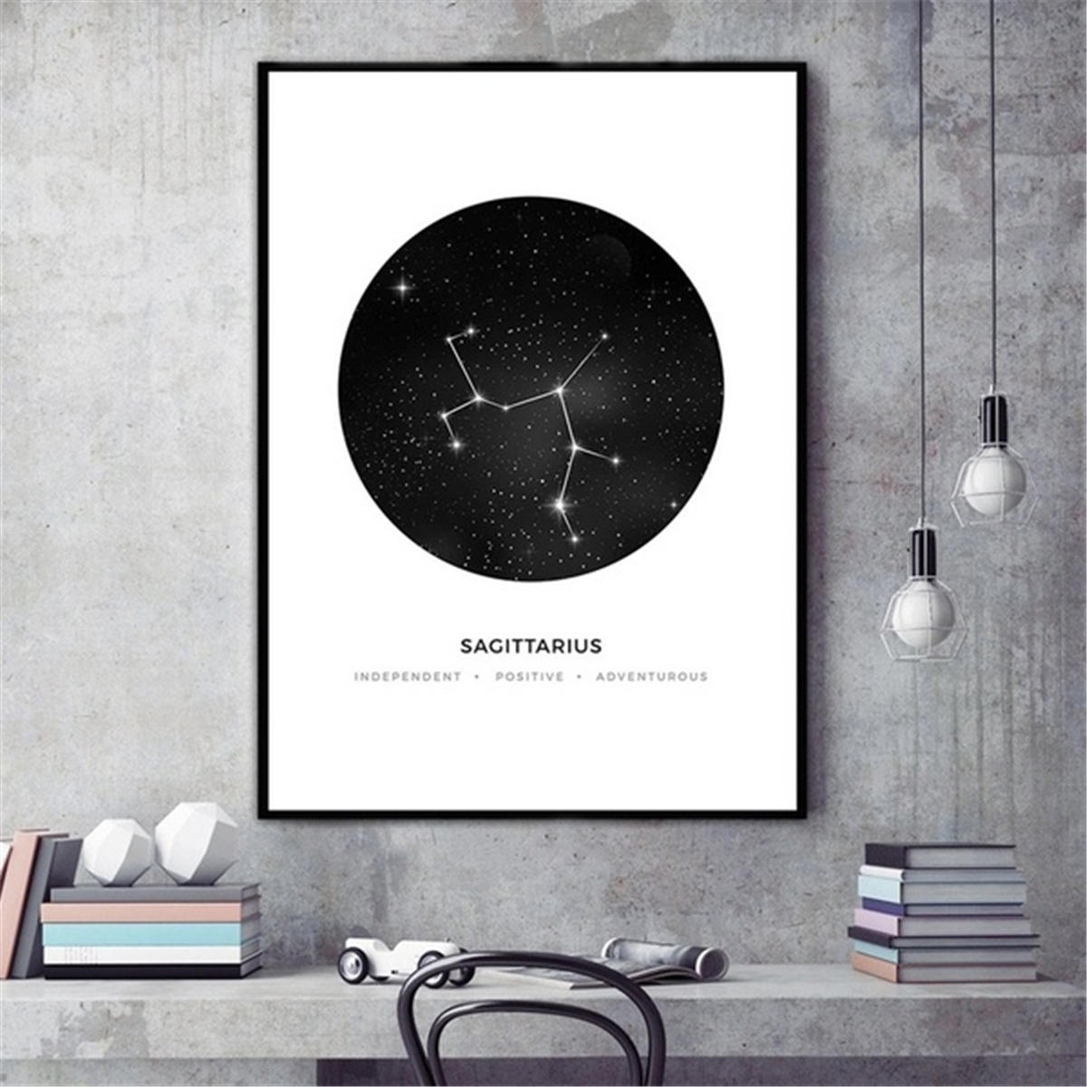 30x40 cm sterrenbeeld canvaskunst posters geometrisch astrologie schilderij behangpapier