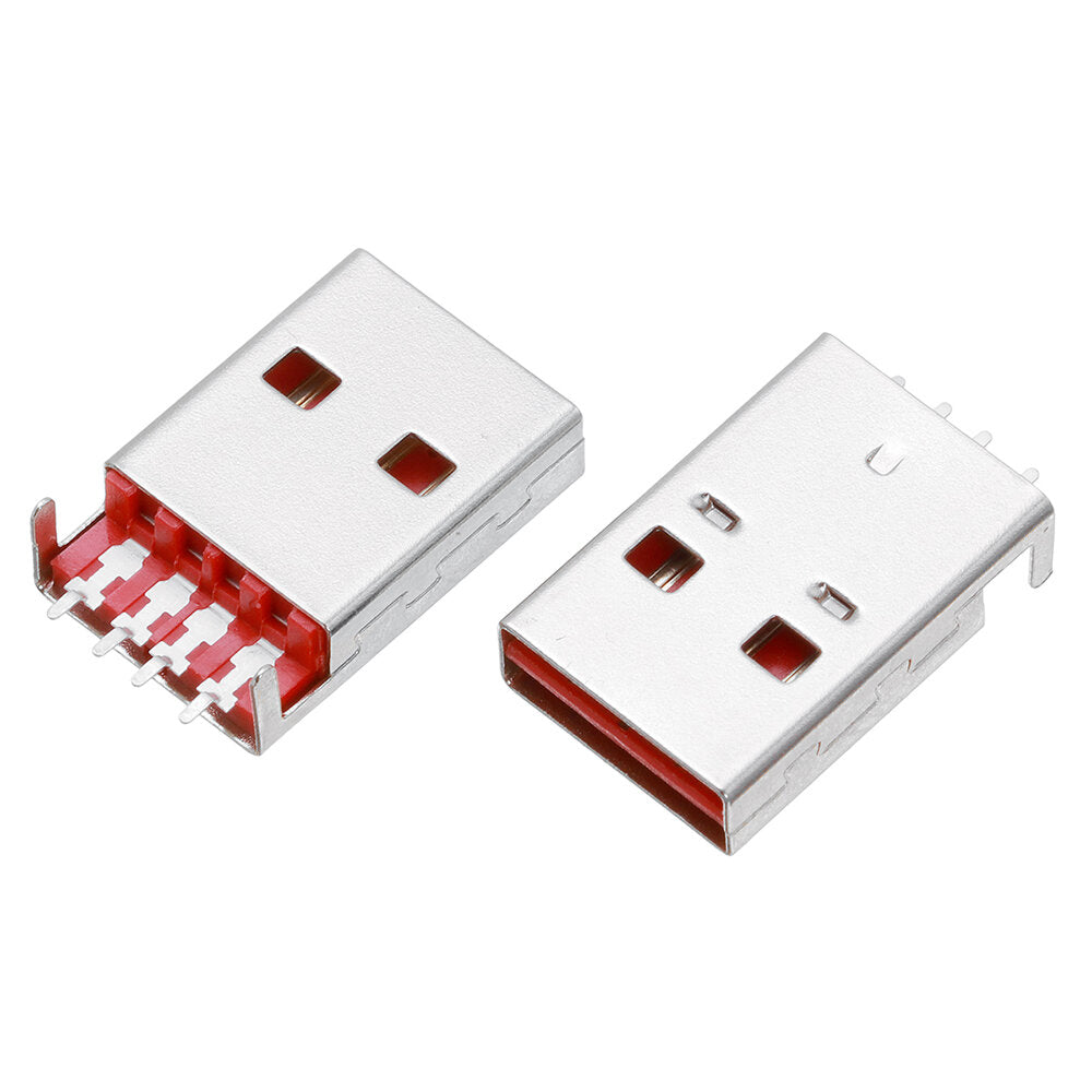 10 stuks positieve en negatieve plug usb 4 p board end mannelijke sink board smt dubbelzijdige plug twee rechte pin vaste plug board l = 18mm interface