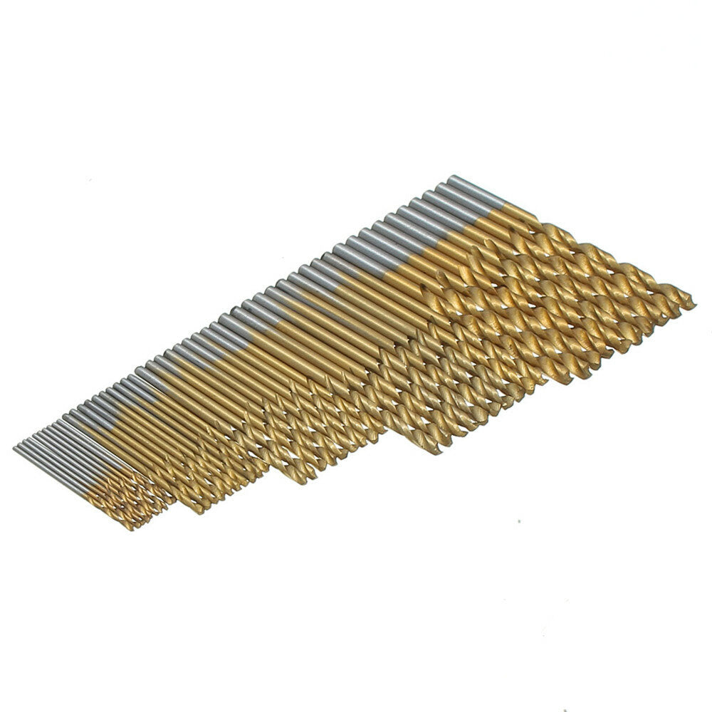 50 stuks 1/1.5/2/2.5/3mm hss titanium coated spiraalboren snelstaal boor set