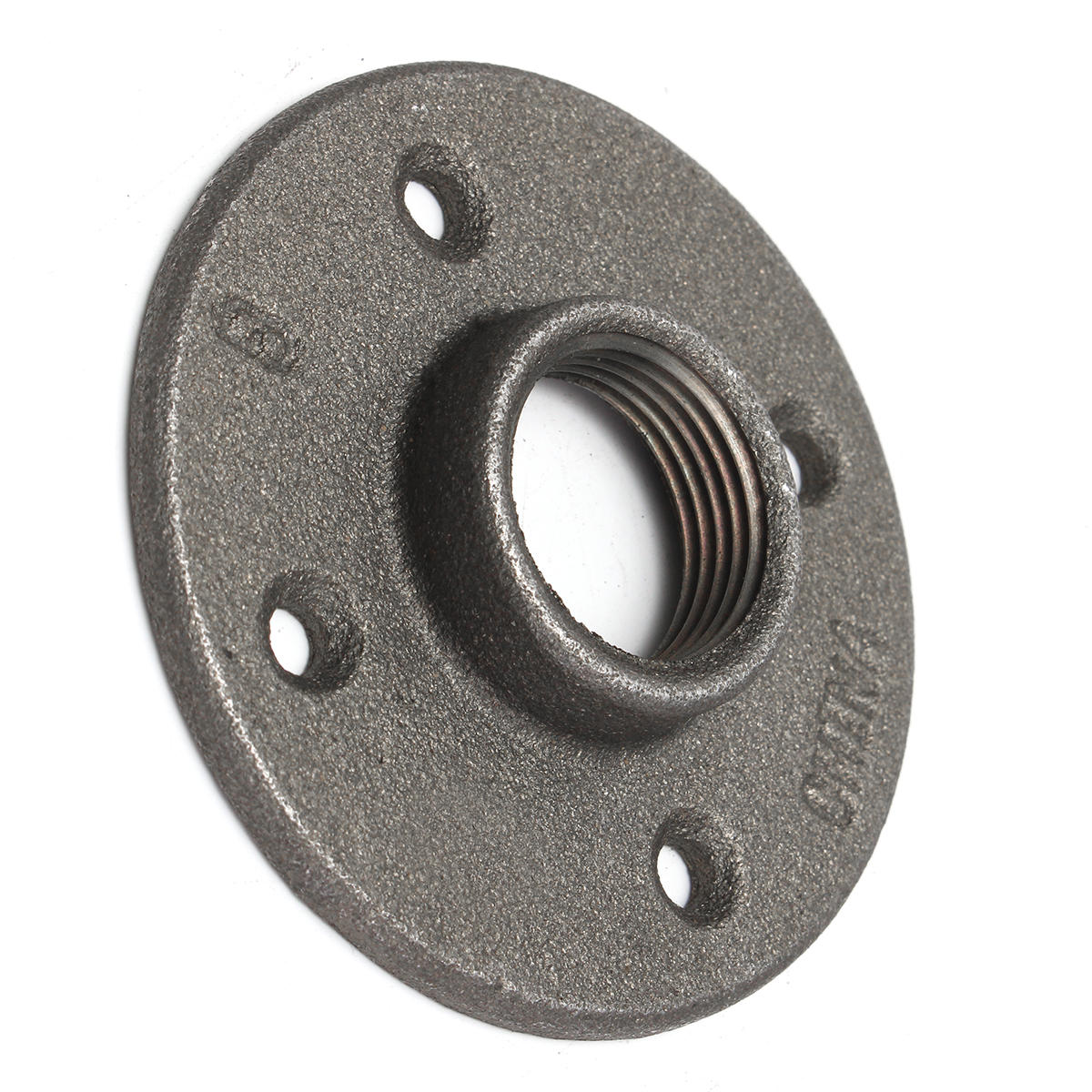1 inch versterkte zwarte flens ijzeren pijp vloer fitting sanitair schroefdraad flens
