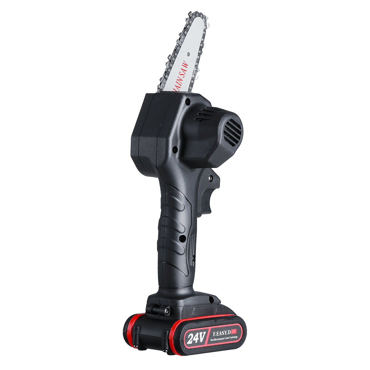 4 inch 24 v oplaadbare draadloze elektrische zaag mini handheld kettingzaag houtsnijder tool w / geen / 1pc / 2 stuks batterij