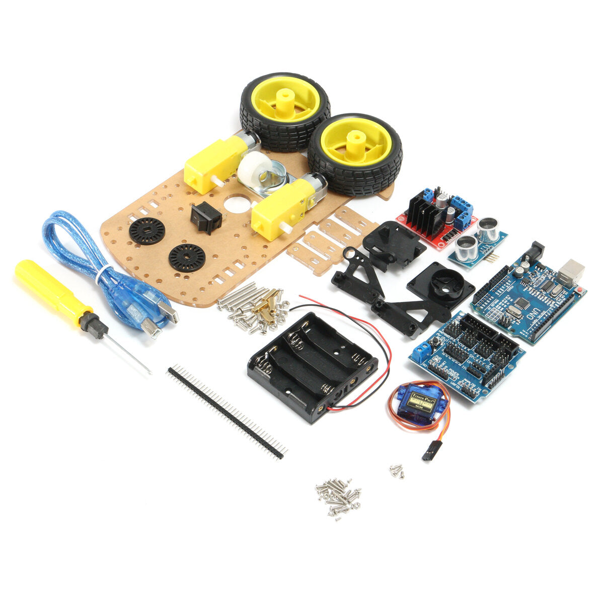 geekcreit dhz l298n 2wd ultrasone smart tracking moteur robotcarkit voor arduino - producten die werken met officiële arduino-boards