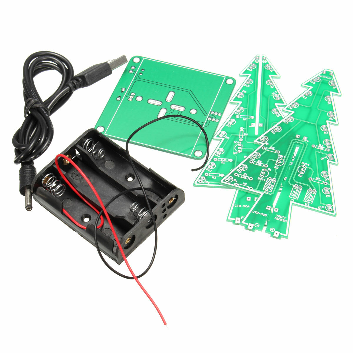dhz kerstboom led-knipperlicht kit circuit board mold green xmas