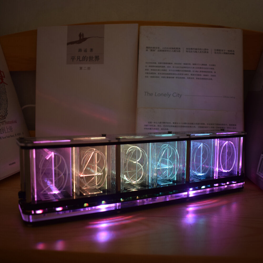 dhz imiteer glow clock kit full color rgb glow tube clock led music spectrum kit