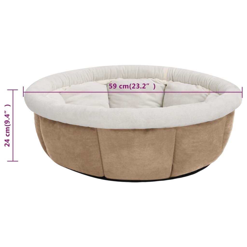 hondenmand 59x59x24 cm beige