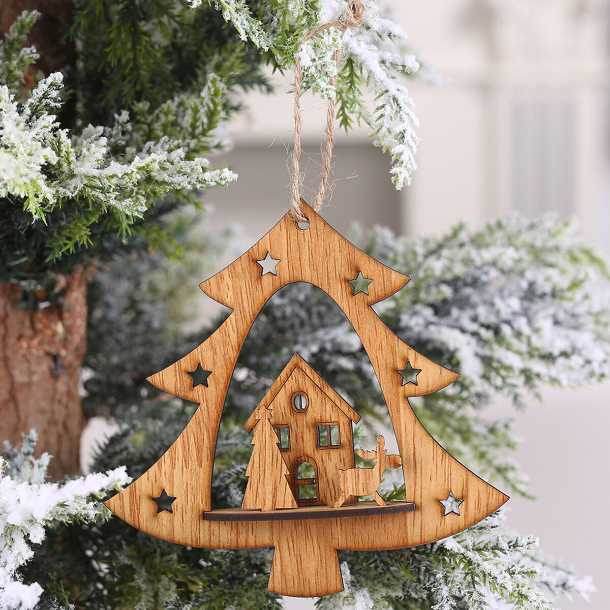 kerstboom ambachten houten ornamenten decor thuis feestdecoratie geschenken