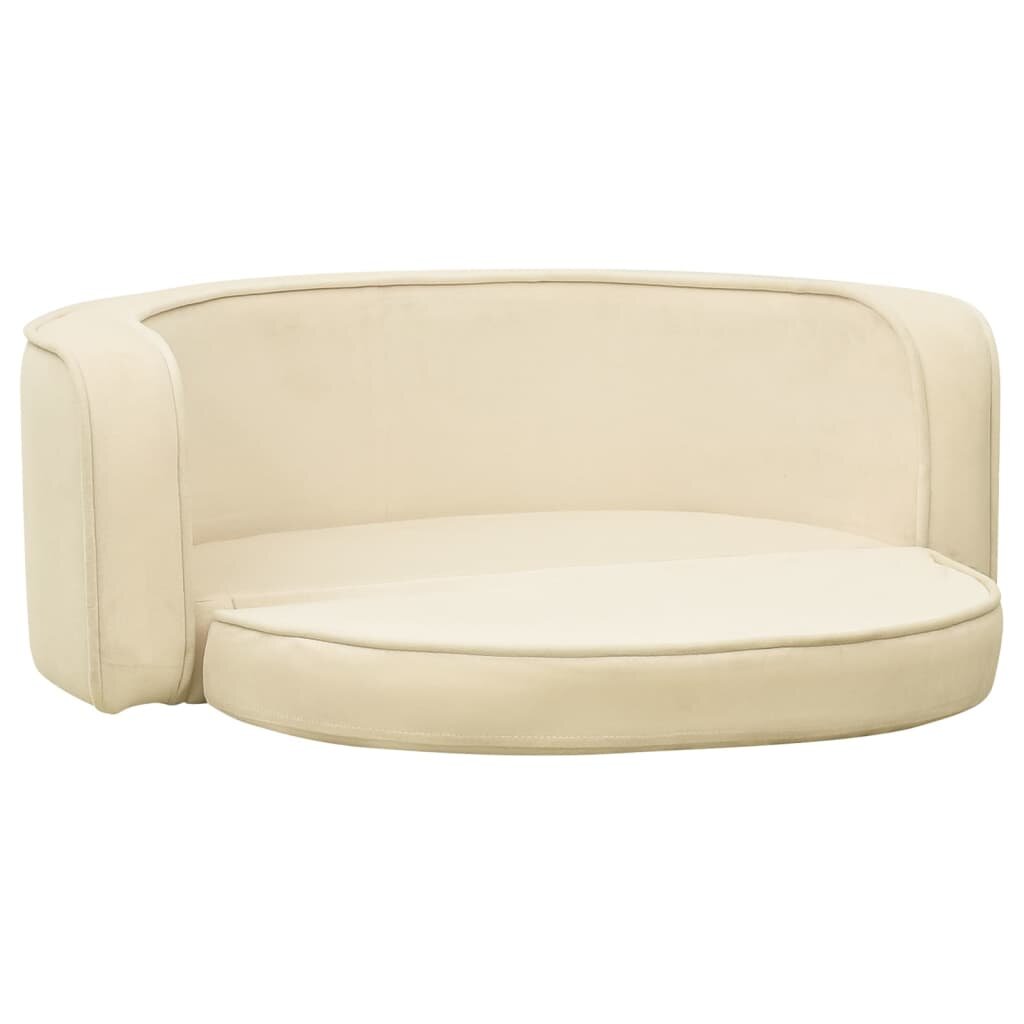 hondensofa opvouwbaar 73x67x26 cm pluche crèmekleurig