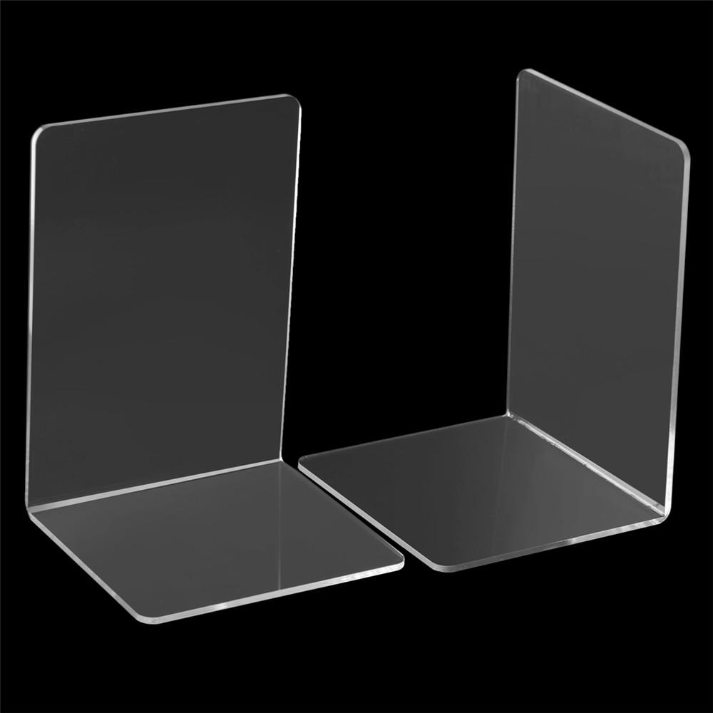 2 stuks 160x150x220x4mm clear acryl boekensteunen l-vormige boekensteunen organizer stand voor kantoor school