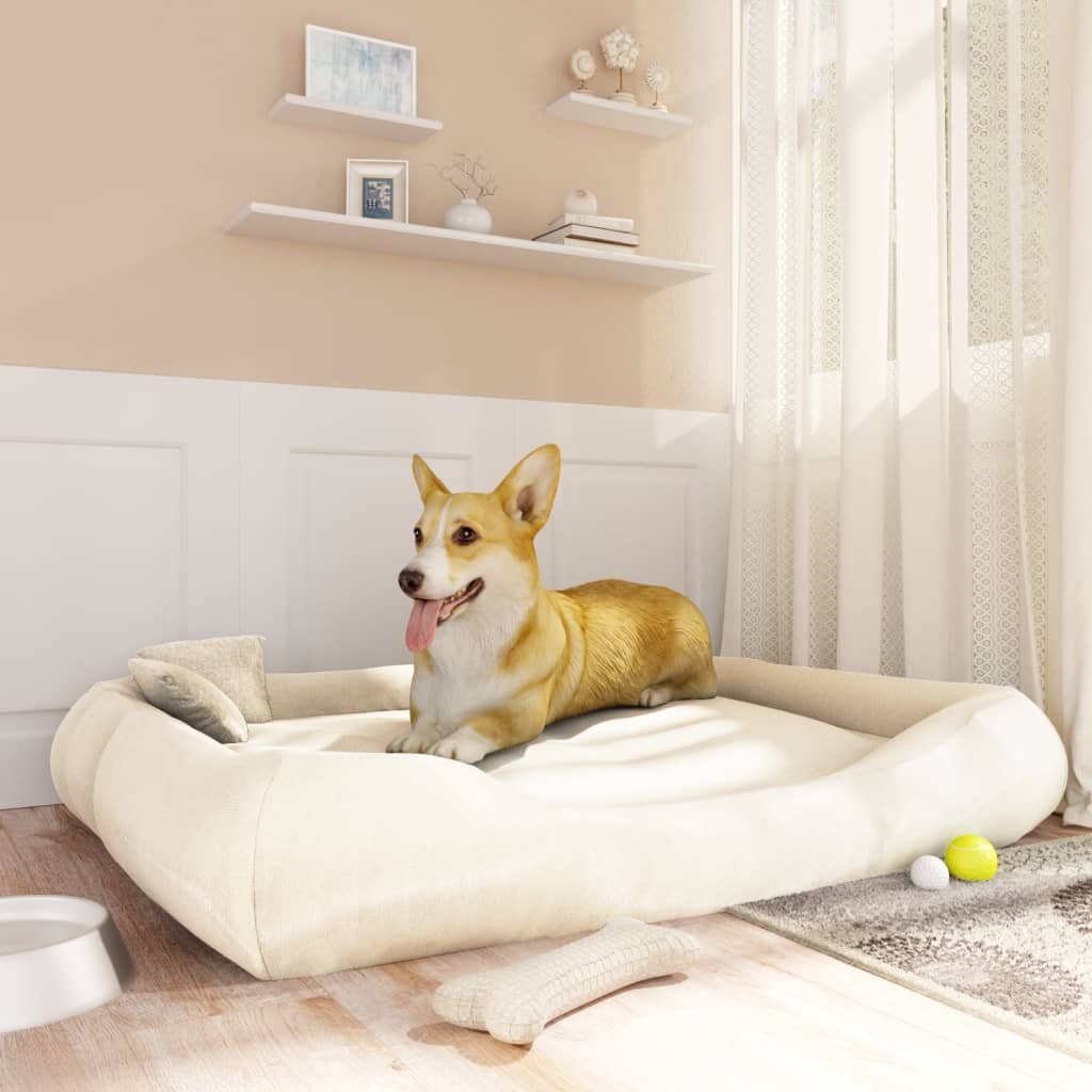 hondenmand met kussens 135x110x23 cm oxford stof beige
