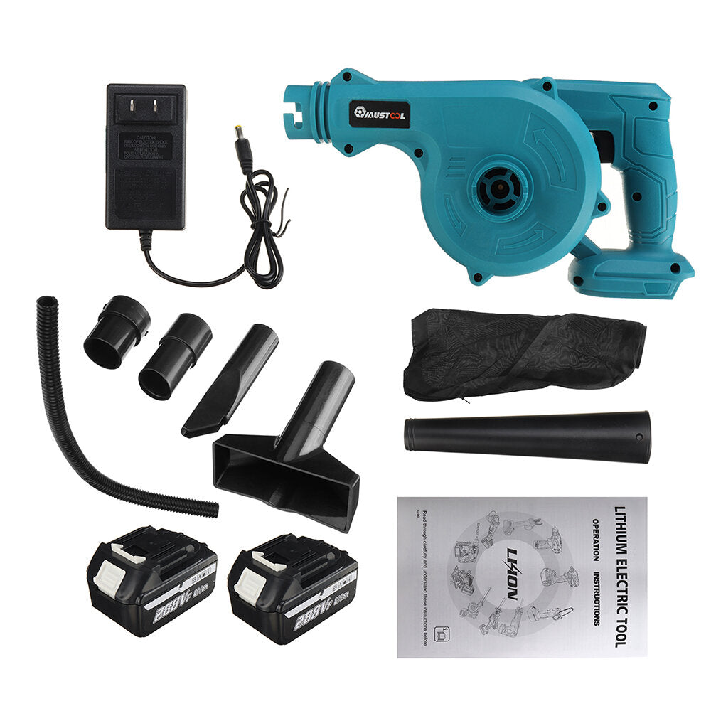 1500w 20000rpm 18v 2-in-1 elektrische luchtblazer blaaszuigtype handheld blaasmachine voor stofreiniging