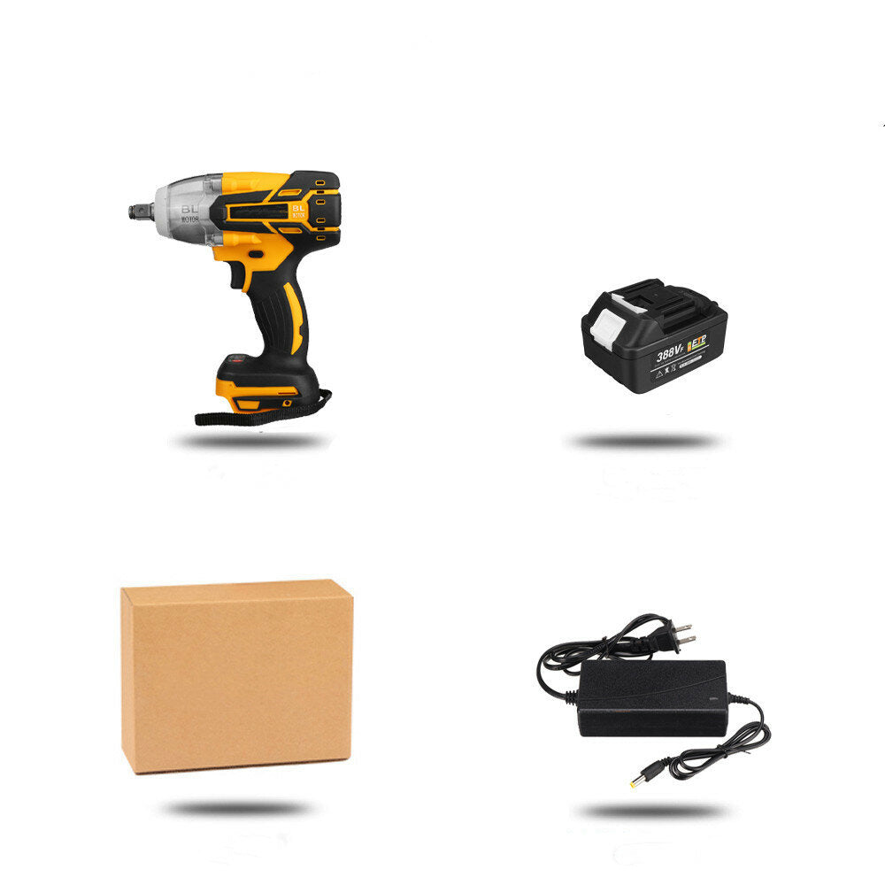 388vf 520n.m borstelloze draadloze elektrische slagmoersleutel oplaadbare 1/2 inch moersleutel elektrisch gereedschap voor 22900amh li batterij compatibel voor makita 18v batterij